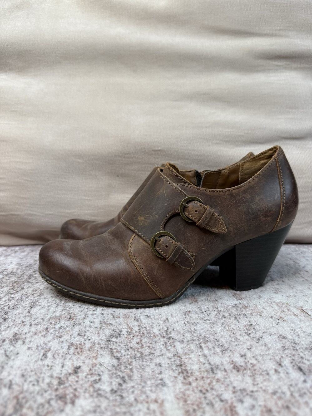 b.o.c. Born Concept Shooties Womens 7 Brown Leather Distressed Monk Strap